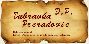 Dubravka Preradović vizit kartica